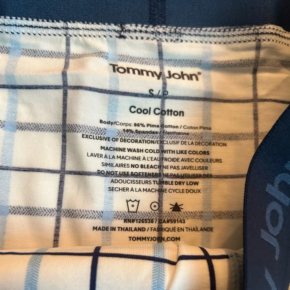Tommy John Second Skin Boxer Briefs Coconut Milk Sundae Plaid Small NWT